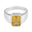 Citrine Solitaire Egyptian Sterling Silver Yellow Gemstones Eye catching Modern Ring Jewelry