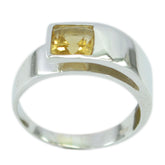 Citrine Solitaire Egyptian 925 Sterling Silver Yellow Gemstones Minimal Abstract Ring Jewellery