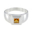 Citrine Solitaire Egyptian 925 Sterling Silver Yellow Gems Mid weight Contemporary Ring Jewellery