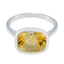 Citrine Solitaire Egyptian 92.5 Silver Yellow Gemstones Minimal Artisan Ring Jewelry