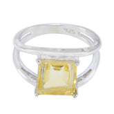 Citrine Solitaire Moroccan 925 Sterling Silver Yellow Gemstone Tiny Sophisticated Ring Jewellery