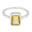 Citrine Solitaire Japanese Sterling Silver Yellow Gemstones Whisper thin Contemporary Ring Jewelry