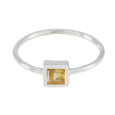 Citrine Solitaire Turkish 925 Silver Yellow Gemstones Elegant Sophisticated Ring Jewellery