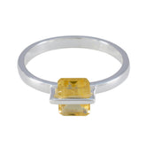Citrine Solitaire American Silver Yellow Gems Dainty Sophisticated Ring Jewelry
