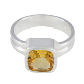 Citrine Solitaire Egyptian 925 Sterling Silver Yellow Gems Tiny Sophisticated Ring Jewelry