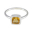 Citrine Solitaire Korean Silver Yellow Gems Dainty Fairytale Ring Jewelry