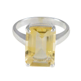 Citrine Solitaire Indian Silver Yellow Gemstones Minimal Artisan Ring Jewelry