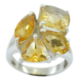 Citrine quarter Russian 925 Sterling Silver Yellow Gemstone Versatile Armor Ring Jewellery