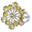 Citrine multiple African 925 Silver Yellow Gemstones Classic Floral Ring Jewelry