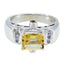 Citrine Halo French Sterling Silver Yellow Gemstones Versatile Contemporary Ring Jewellery