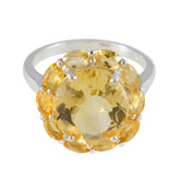 Citrine multiple German Silver Yellow Gemstone Eye catching Modern Ring Jewelry