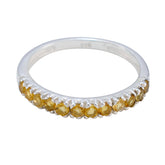 Citrine multiple Korean 925 Silver Yellow Gems Elegant Feminine Band Jewelry
