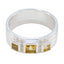 Citrine Trilogy French Sterling Silver Yellow Gemstones Eye catching Boho Band Jewelry