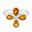 Citrine quarter Japanese Sterling Silver Yellow Gemstones Dainty Floral Ring Jewelry