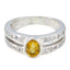 Citrine Halo Indian Sterling Silver Yellow Gemstones Featherlight Sophisticated Ring Jewelry