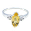 Citrine Halo Japanese Sterling Silver Yellow Gemstone Dainty Luxurious Ring Jewelry