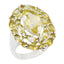 Citrine multiple German Silver Yellow Gemstones Essential Abstract Ring Jewellery