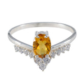Citrine Halo Turkish Sterling Silver Yellow Gemstones Delicate Luxurious Ring Jewellery