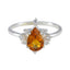 Citrine Halo Japanese 92.5 Silver Yellow Gemstone Delicate Contemporary Ring Jewellery