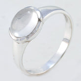 Crystal Quartz Solitaire Japanese 925 Silver White Gemstones Dainty Trendy Ring Jewellery