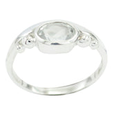 Crystal Quartz Solitaire Japanese Silver White Gems Delicate Sophisticated Ring Jewellery