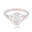 Crystal Quartz Solitaire French Sterling Silver White Gems Tiny Contemporary Ring Jewellery