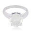 Crystal Quartz Solitaire Moroccan 92.5 Silver White Gemstone Tiny Luxurious Ring Jewelry