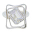 Crystal Quartz Solitaire French Silver White Gems Mid weight Signet Ring Jewelry