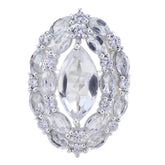 Crystal Quartz multiple Indian Sterling Silver White Gems Essential Trendy Ring Jewelry