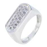 Cubic zirconia CZ Halo Russian Sterling Silver White Gemstones Tiny Artisan Ring Jewelry