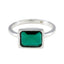 Emerald CZ Solitaire Turkish 92.5 Silver Green Gemstones Delicate Luxurious Ring Jewellery