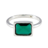 Emerald CZ Solitaire Turkish 92.5 Silver Green Gemstones Delicate Luxurious Ring Jewellery