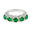 Emerald CZ Penta Japanese 925 Sterling Silver Green Gemstone Whisper thin Fairytale Ring Jewelry