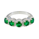 Emerald CZ Penta Japanese 925 Sterling Silver Green Gemstone Whisper thin Fairytale Ring Jewelry