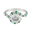 Emerald CZ multiple Korean Sterling Silver Green Gemstones Whisper thin Sophisticated Ring Jewellery