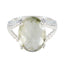 Green Amethyst Solitaire German 925 Silver Green Gemstones Mid weight Fairytale Ring Jewelry