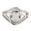 Green Amethyst Solitaire Russian 92.5 Silver Green Gems Tiny Ethnic Ring Jewellery