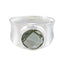 Grüner Amethyst Solitär, deutsches 925er Silber, grüne Edelsteine, kantiger Panzerbandschmuck