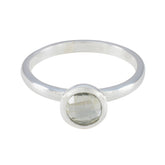 Green Amethyst Solitaire Turkish 925 Silver Green Gemstone Dainty Abstract Ring Jewelry