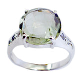 Green Amethyst Halo Russian 925 Sterling Silver Green Gemstone Slim Sophisticated Ring Jewelry