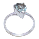 Green Amethyst Solitaire American 925 Sterling Silver Green Gemstone Delicate Feminine Ring Jewellery