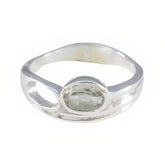 Green Amethyst Solitaire Japanese 925 Sterling Silver Green Gems Whisper thin Abstract Ring Jewelry