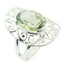 Green Amethyst Solitaire Indian Sterling Silver Green Gemstone Classic Art Deco Ring Jewellery