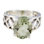 Green Amethyst Solitaire Australian 925 Silver Green Gems Slim Rope Wire Ring Jewelry