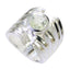 Green Amethyst Solitaire Russian Sterling Silver Green Gemstone Essential Armor Ring Jewelry