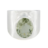 Green Amethyst Solitaire Indian Sterling Silver Green Gemstone Versatile Armor Ring Jewellery