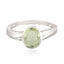 Green Amethyst Solitaire French 92.5 Silver Green Gems Slim Artisan Ring Jewelry