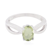 Green Amethyst Solitaire Korean Silver Green Gems Delicate Sophisticated Ring Jewellery