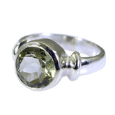 Green Amethyst Solitaire Moroccan 925 Silver Green Gemstone Slim Sophisticated Ring Jewelry
