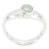 Green Amethyst Solitaire Japanese Sterling Silver Green Gemstone Whisper thin Romantic Ring Jewelry